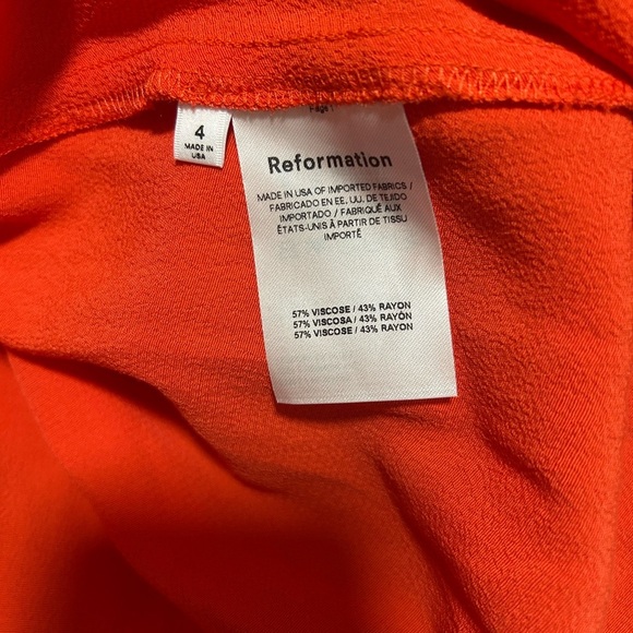 Reformation Vibrant Orange One-Shoulder Dress - Picture 5 of 7